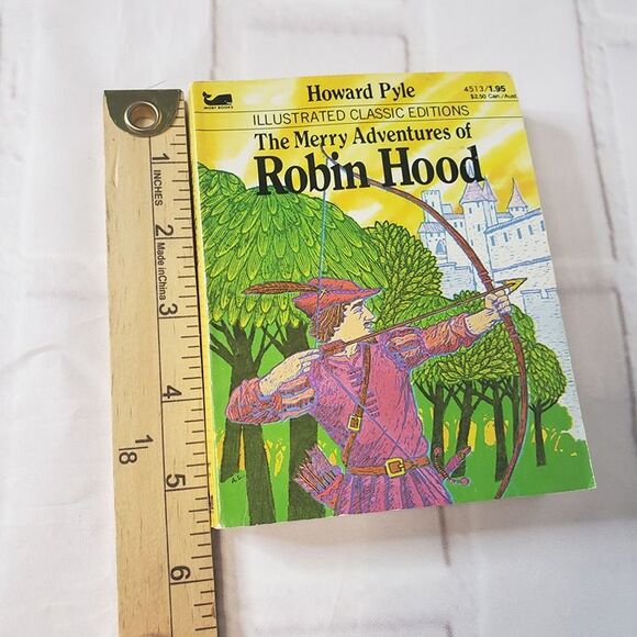 Vtg Illustrated Classic The Merry Adventures of Robin Hood PB Adapted Mini Book - Picture 6 of 8